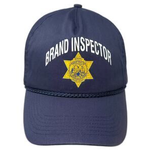 Cameo 5 Panel Blue Hat OS Idaho Brand Inspector Rope Snapback Cotton Adjustable
